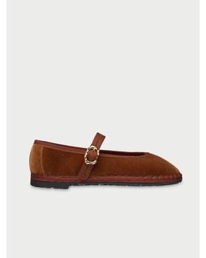 Flabelus Pierre Velvet Mary Jane - Brown