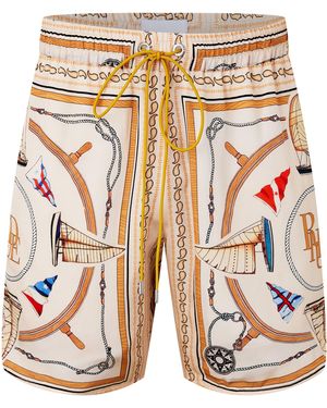 Rhude Nautical Silk Shorts - Blue