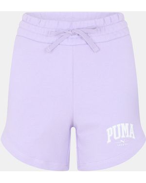 PUMA High Waist Woven Tracksuit Shorts - Purple