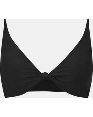 Jack Wills Knot Front Crop Top Bikini - Black