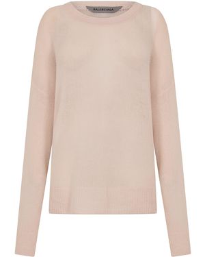 Balenciaga Crew Neck Jumper - Natural