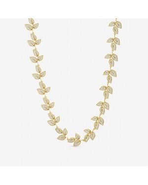 Jon Richard Plated And Cubic Zirconia Leaf Bracelet - Metallic