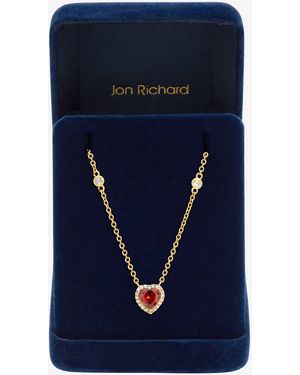 Jon Richard Plated And Heart Pendant Necklace - Blue