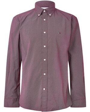 Tommy Hilfiger Cotton Long-Sleeve Geometric Print Shirt - Purple