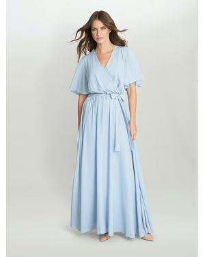 Gina Bacconi Crissy Maxi Dress With Cape Sleeve - Blue