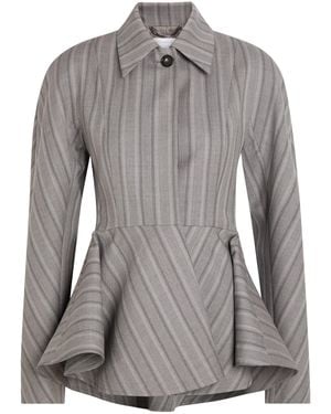 Stella McCartney Stripe Tailoring Peplum Jacket - Grey
