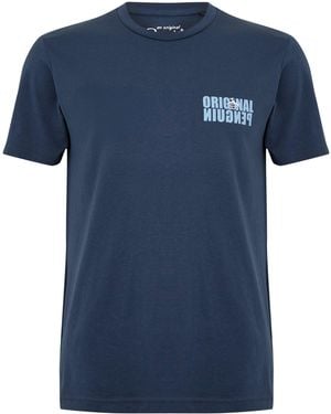 Original Penguin Reverse Graphic Regular Fit T-Shirt - Blue