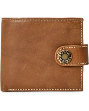 Barbour Bolam Leather Billfold Wallet - Brown