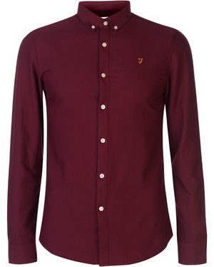 Farah Oxford Long Sleeve Shirt - Purple