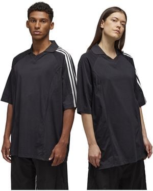 Y-3 3-Stripe Short-Sleeve Polo Shirt - Black