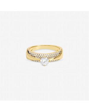 Jon Richard Plated Cubic Zirconia And Pave Ring - Metallic