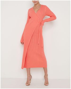 Pretty Lavish Ribbed Knit Jumper Dress - Pink