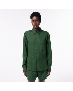 Lacoste Flowing Oversized Lyocell Shirt - Green