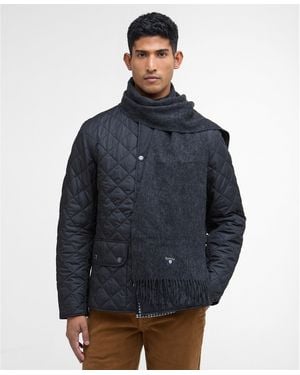Barbour Plain Lambswool Scarf - Blue