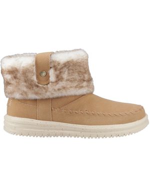 HEYDUDE Camden Cuff Classic Cosy Boot - Natural