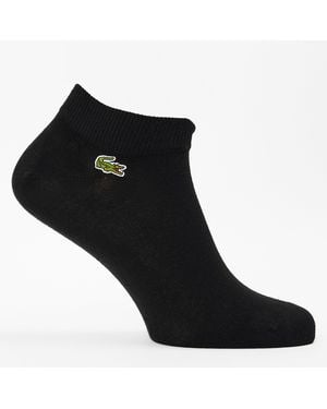 Lacoste Cotton 3 Pack Logo Trainer Socks - Black
