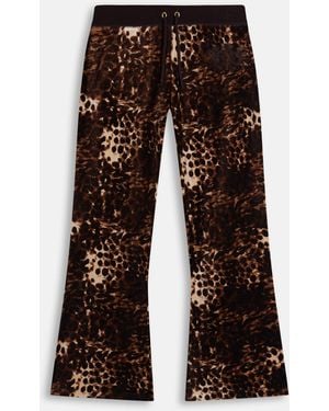 Juicy Couture Velour Animal Print Joggers - Brown