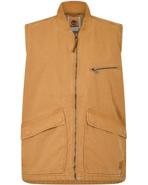 Timberland Washed Canvas Gilet - Brown