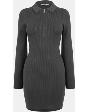 Jack Wills Zipped Mini Knitted Jumper Dress - Black