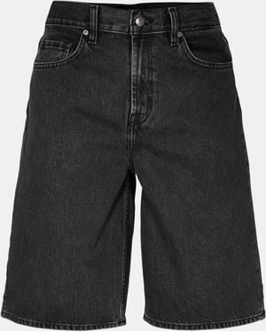 7 For All Mankind Wide Denim Shorts - Black
