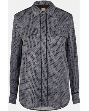 BOSS Long-Sleeve Blouse - Grey