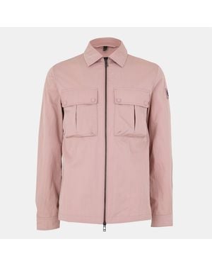 Belstaff Stride Zip Collar Long Sleeve Overshirt - Pink