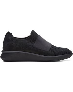 Clarks Slip On Trainers - Black