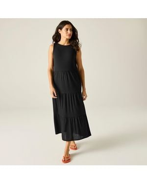 Regatta Tarise Tiered Midi Stretch Dress - Black