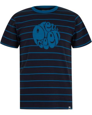Pretty Green Pg Capella Stripe Regular Fit T-Shirt - Blue