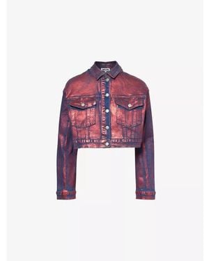 Amy Lynn Hill Foil Denim Jacket - Purple