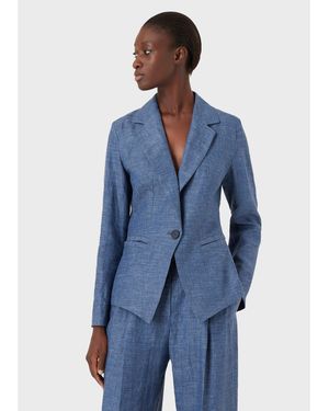 Emporio Armani Linen Blzr - Grey