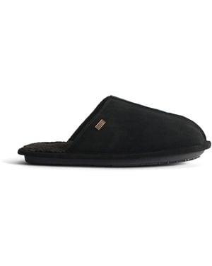 HUNTER Suede Mule Slippers - Black