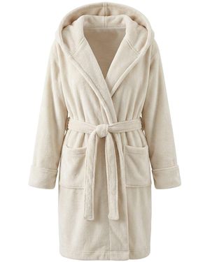 Biba Cosy Maxi Fluffy Dressing Gown - Natural