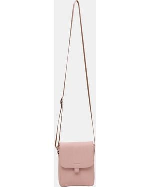 Firetrap Leather Satchel Crossbody Bag - Pink