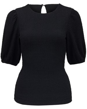 Forever New Jolanta Textured Puff Sleeve Top - Black