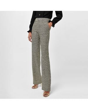 Alessandra Rich Sequin Tweed Tailored Trousers - Green