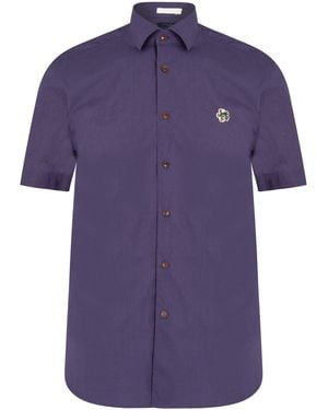 Ted Baker Fonsho Short Sleeve Shirt - Purple
