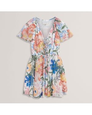 Ted Baker Print Midi Dress - Blue