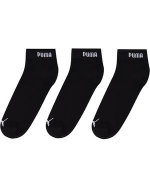 PUMA 3 Pack Quarter Socks - Black