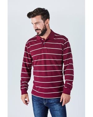 Harvey and Jones Striped Polo Shirt - Red