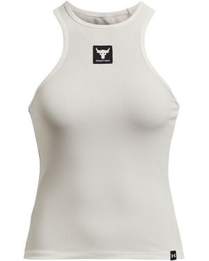 Under Armour Project Rock Rib Tank - White