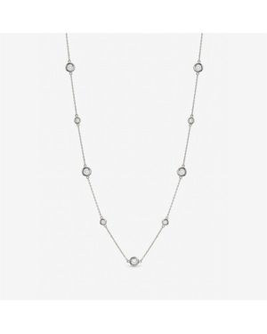 Jon Richard Plated Cubic Zirconia Bezel Necklace - Metallic