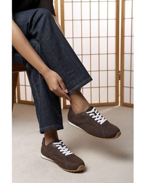 Where's That From Marleigh Suede Retro Runner Trainer - Brown