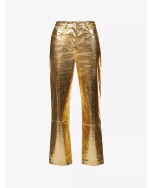 Amy Lynn Lupe Gld Straight Leg Trousers - Metallic