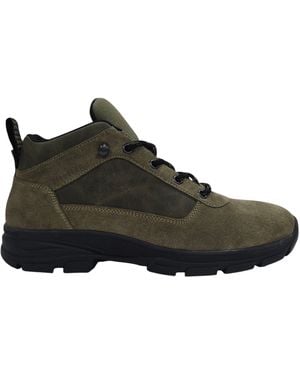 Firetrap Delia Premium Leather Ankle Lace Up Hiker Rugged Boots - Black