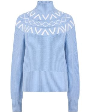 Varley Marcie Knitted Crew Neck Jumper - Blue
