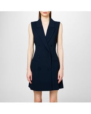 GOOD AMERICAN Luxe Suiting Mini Tailored Blazer Dress - Blue