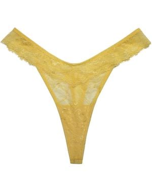 Wolf & Whistle Ariana Everyday Lace Thong - Yellow
