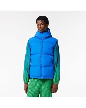 Lacoste Puffer Quilted Zip Through Gilet - Blue