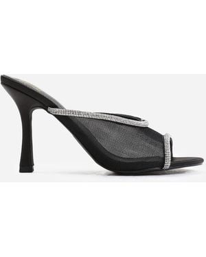 Where's That From Open Toe Flat Mules - Black